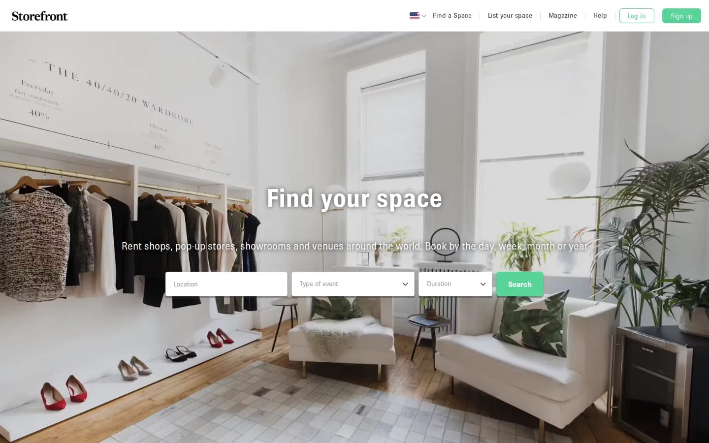 Screenshot of the The Storefront website